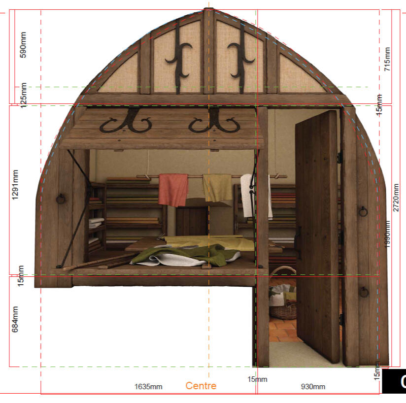 Reconstitution façade médiévale - échoppe de drapier